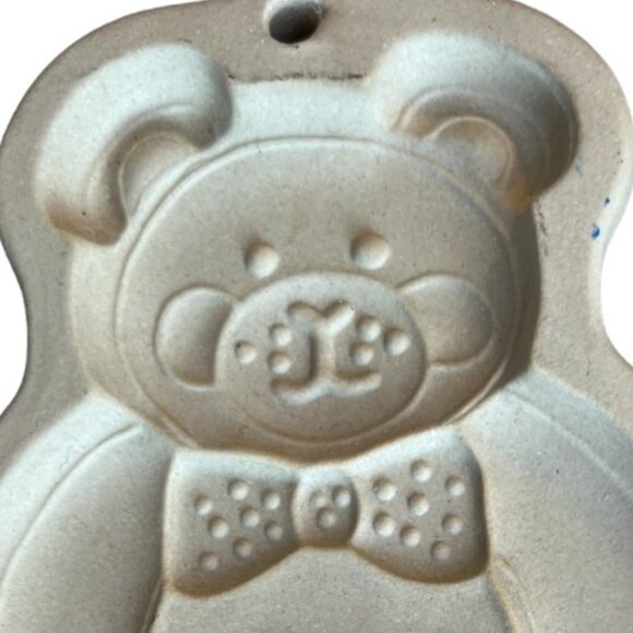 Vtg 1991 THE PAMPERED CHEF Teddy Bear Stoneware Cookie Mold Form Biscuits - Picture 3 of 6